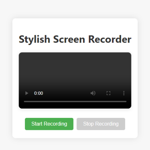 Crafting A Custom Screen Recorder Using Html, Css, And Javascript